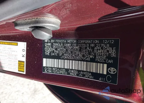 2013 Toyota Prius Three Se from USA, damaged, VIN JTDKN3DU1D5579548